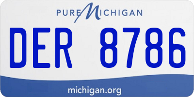 MI license plate DER8786