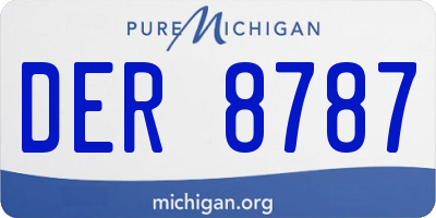 MI license plate DER8787