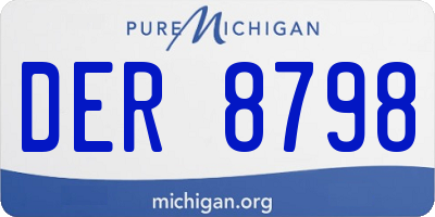 MI license plate DER8798
