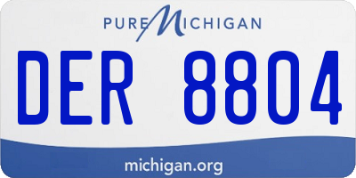 MI license plate DER8804