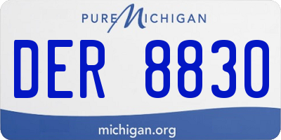 MI license plate DER8830