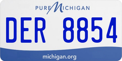 MI license plate DER8854