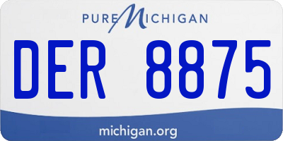 MI license plate DER8875