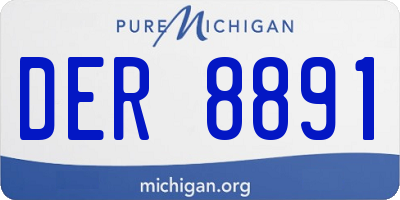 MI license plate DER8891