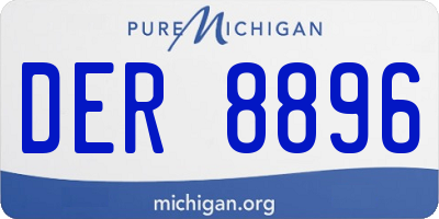 MI license plate DER8896