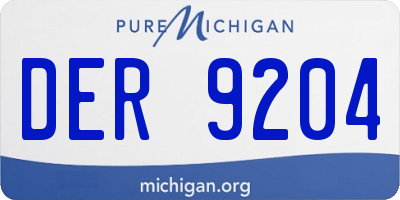 MI license plate DER9204