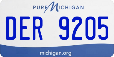 MI license plate DER9205