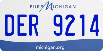 MI license plate DER9214