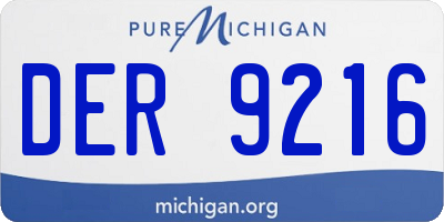 MI license plate DER9216