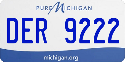 MI license plate DER9222