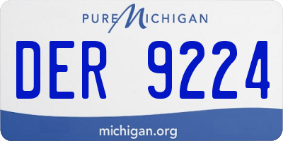 MI license plate DER9224