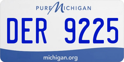MI license plate DER9225