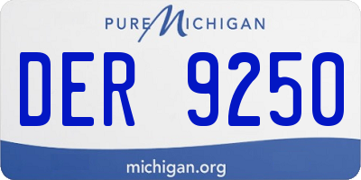 MI license plate DER9250