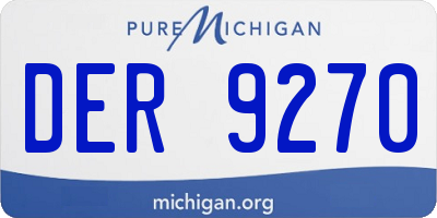 MI license plate DER9270