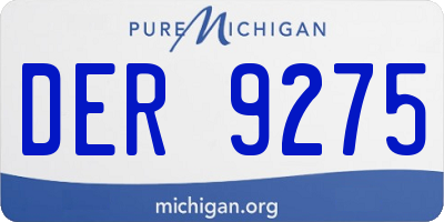 MI license plate DER9275
