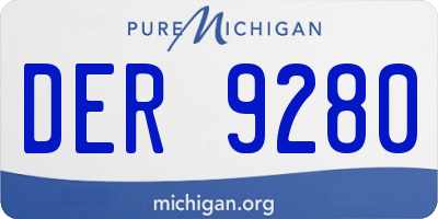 MI license plate DER9280