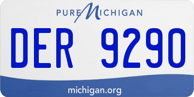 MI license plate DER9290