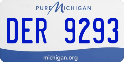 MI license plate DER9293