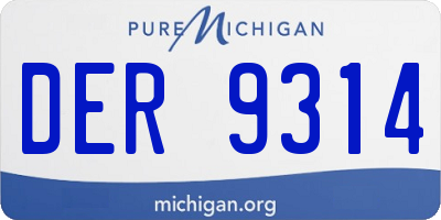 MI license plate DER9314