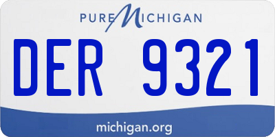 MI license plate DER9321