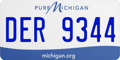MI license plate DER9344