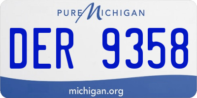 MI license plate DER9358