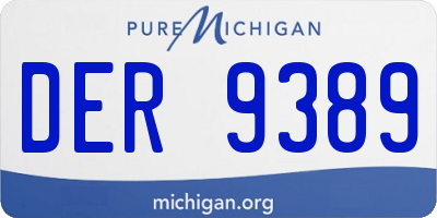 MI license plate DER9389