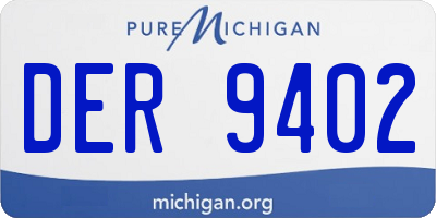 MI license plate DER9402