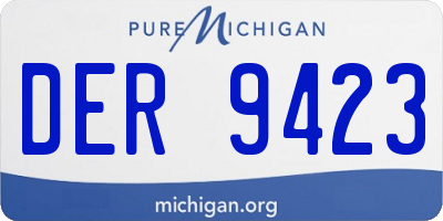 MI license plate DER9423