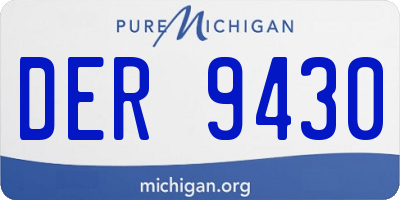 MI license plate DER9430