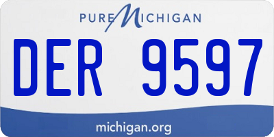 MI license plate DER9597