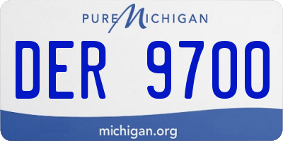 MI license plate DER9700