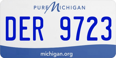 MI license plate DER9723