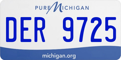 MI license plate DER9725
