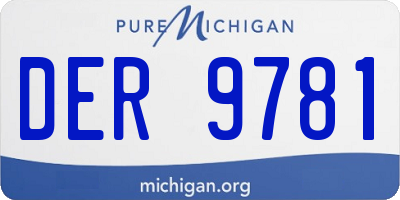 MI license plate DER9781