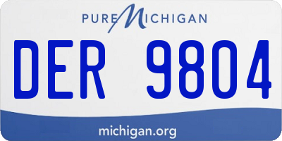 MI license plate DER9804