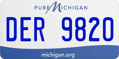 MI license plate DER9820