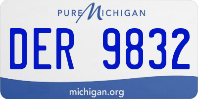 MI license plate DER9832