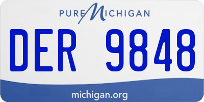 MI license plate DER9848