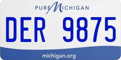 MI license plate DER9875