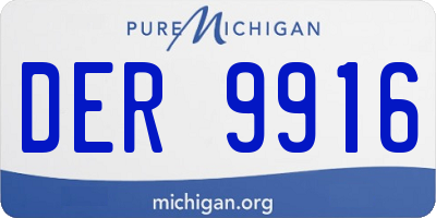 MI license plate DER9916