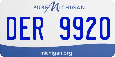 MI license plate DER9920