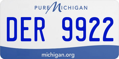 MI license plate DER9922