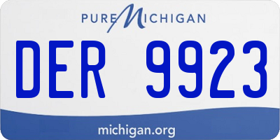 MI license plate DER9923