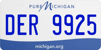 MI license plate DER9925