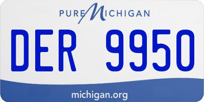 MI license plate DER9950