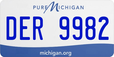 MI license plate DER9982