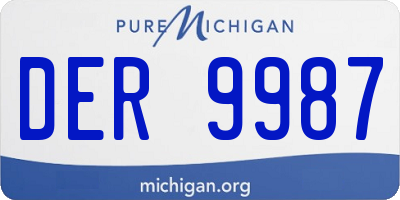 MI license plate DER9987