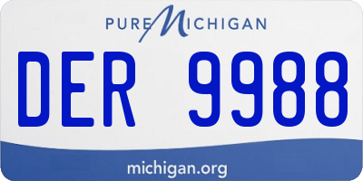 MI license plate DER9988