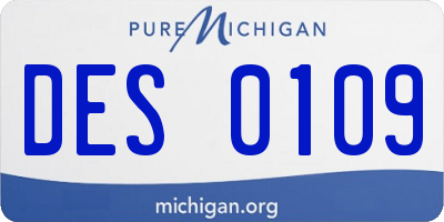 MI license plate DES0109